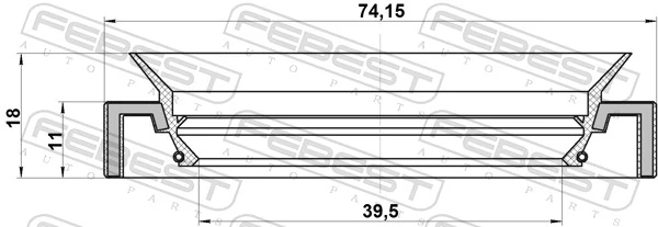 95HAY41741118C Febest Сальник хвостовика редуктора переднего моста