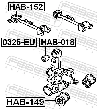 HAB149 Febest Сайлентблок цапфы