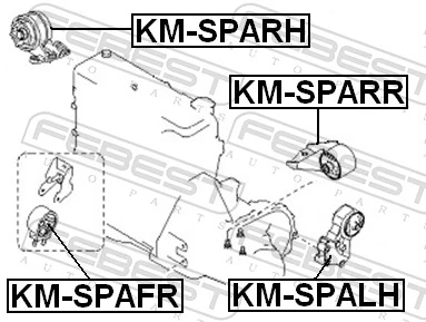KMSPARH Febest Правая подушка двигателя