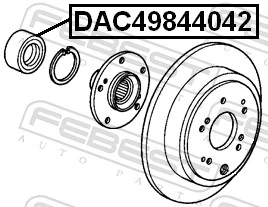 DAC49844042 Febest Подшипник ступицы задней