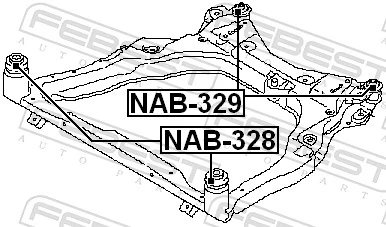NAB329 Febest Сайлентблоки передней балки