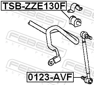 TSBZZE130F Febest Разрезная втулка стабилизатора