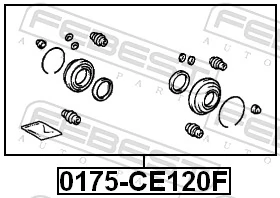 0175CE120F Febest Ремкомплект суппорта тормозного, переднего