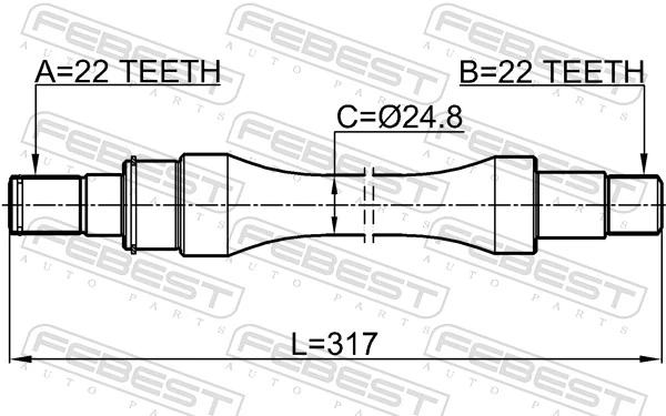 0712RM413RH Febest Полуось передняя, правая