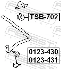 TSB702 Febest Разрезная втулка стабилизатора