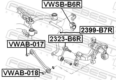 2399B7R Febest Стабилизатор задней балки
