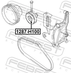 1287H100 Febest Ролик натяжителя ремня ГРМ