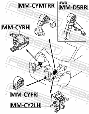 MMCY2LH Febest Подушка (опора) двигателя, левая