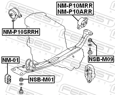 NMP10SRRH Febest Правая подушка двигателя