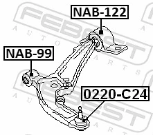 0220C24 Febest Палец шаровой нижний