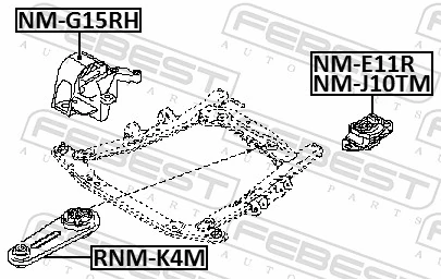 NMG15RH Febest Правая подушка двигателя