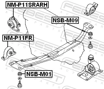 NMP11SRARH Febest Правая подушка двигателя