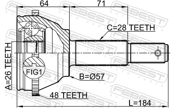 ШРУС наружный Driveshaft FD821A