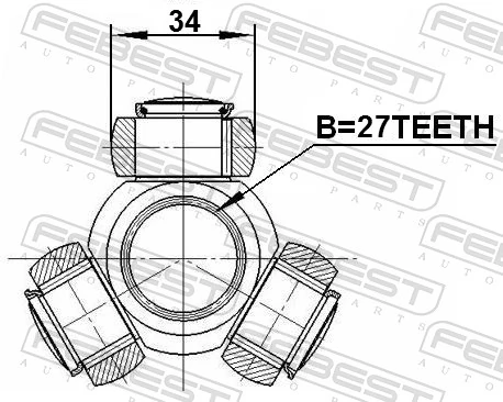 0216F50 Febest трипоид внутреннего шруса
