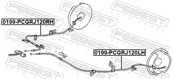0199PCGRJ120RH Febest Трос ручного тормоза задний, правый