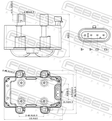 24640002 Febest Катушка зажигания