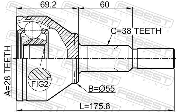 2110EXPL Febest Наружная граната