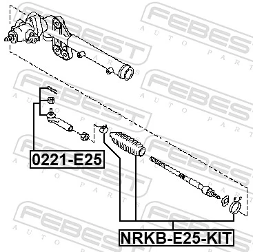 NRKBE25KIT Febest Пыльник рулевой тяги