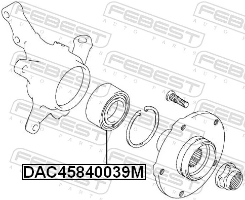 DAC45840039M Febest Подшипник ступицы передней