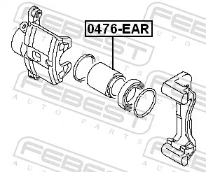 0476EAR Febest Поршень тормозного суппорта заднего