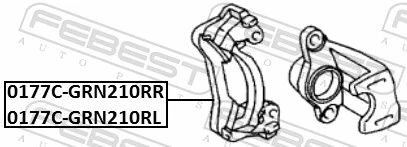 0177CGRN210RR Febest Скоба тормозного заднего суппорта