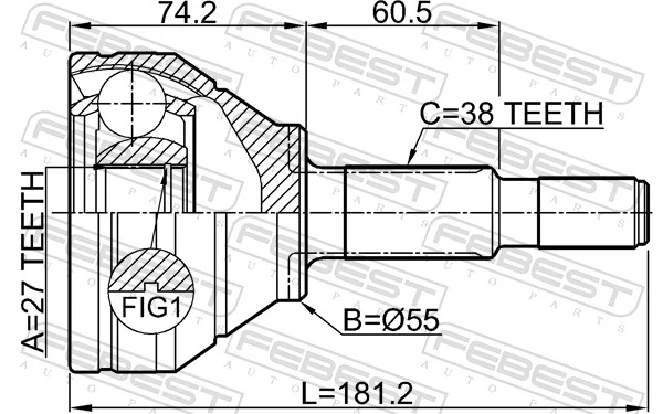 2110EXPAWD Febest Наружная граната