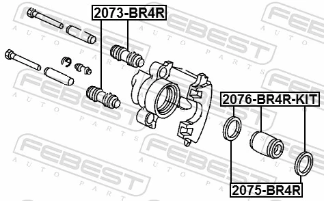 2075BR4R Febest Поршень тормозного суппорта заднего
