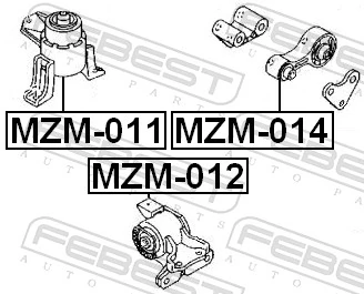  Coxim (suporte) traseiro de motor Mazda 6 sedan (GG) (2002 - 2008) 