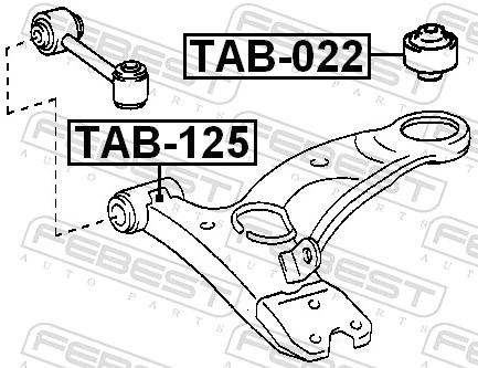 TAB125 Febest Сайлентблок нижнего переднего рычага