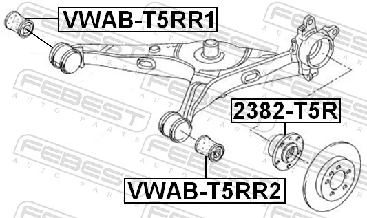 VWABT5RR2 Febest Сайлентблок задней тяги