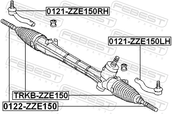 TRKBZZE150 Febest Пыльник рулевой тяги