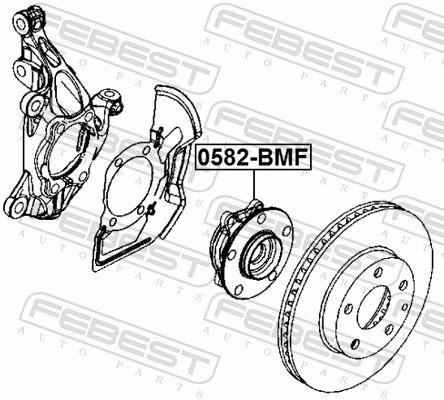 0582BMF Febest Ступица колеса передняя