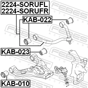 KAB022 Febest Сайлентблок верхней передней подвески