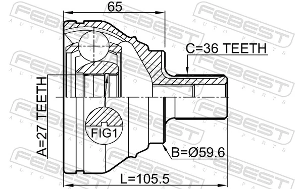 1710Q3 Febest Наружная граната