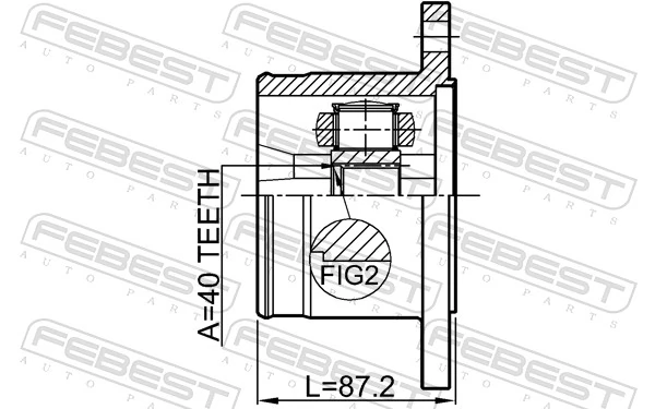 0211TA60R Febest ШРУС внутренний, задний