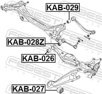 KAB026 Febest Сайлентблок задней тяги