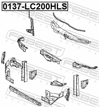 0137LC200HLS Febest Навеска и упор капота