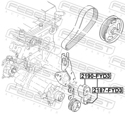  Rolo de reguladora de tensão da correia de transmissão Ford Transit V сaixa (V184/5) (2000 - 2006) V