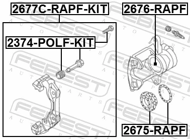 Kit de reparação de suporte do freio dianteiro Mitsubishi Colt 6 Z3A