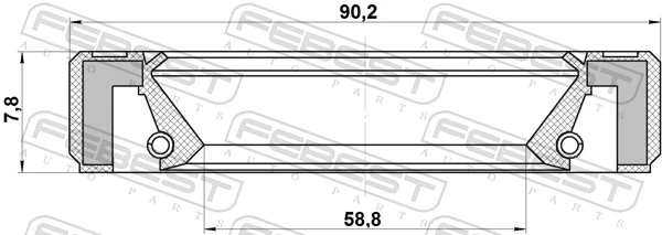 95LAY60900808R Febest Сальник раздатки