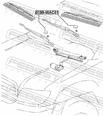 0199WAC01 Febest Заглушка гайки крепления поводка переднего дворника