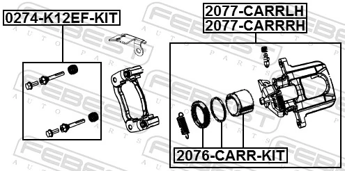 2076CARRKIT Febest Ремкомплект заднего тормозного суппорта
