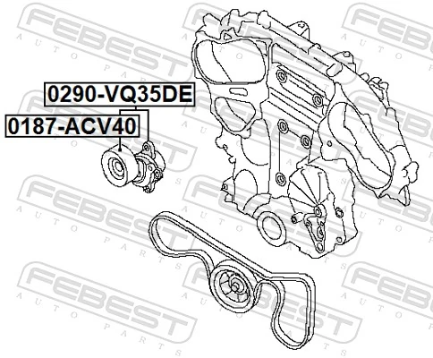 0290VQ35DE Febest Натяжитель клинового ремня