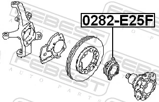 0282E25F Febest Подшипник ступицы передней