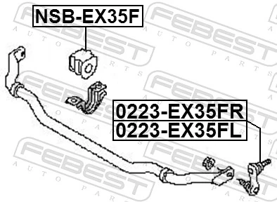 0223EX35FR Febest Тяжка стабилизатора, переднего, правая
