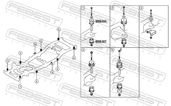 MSB067 Febest Подрамник передней подвески