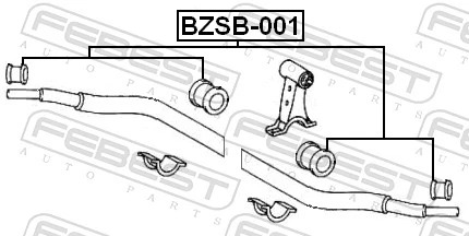 BZSB001 Febest Втулка стабилизатора переднего, комплект