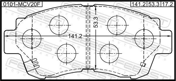 0101MCV20F Febest Колодки передние