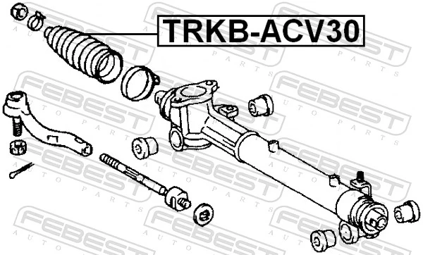 TRKBACV30 Febest Пыльник рулевой тяги