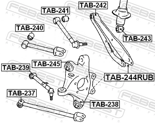 TAB244RUB Febest Сайлентблок цапфы